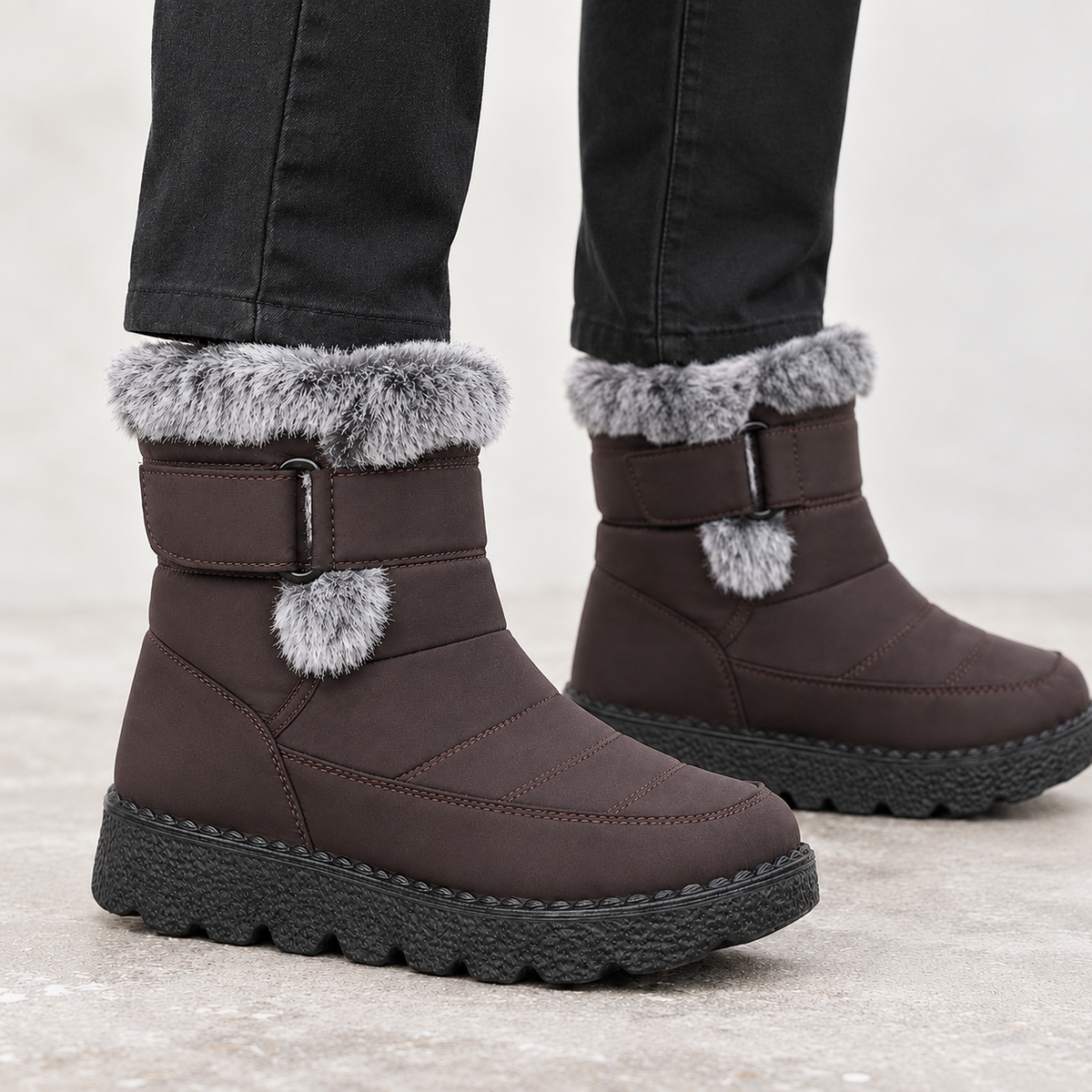 Bartolo Plush Lined Snow Boots - Brown