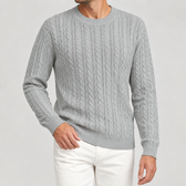 Salvador Cable Knit Sweater - Silver Gray