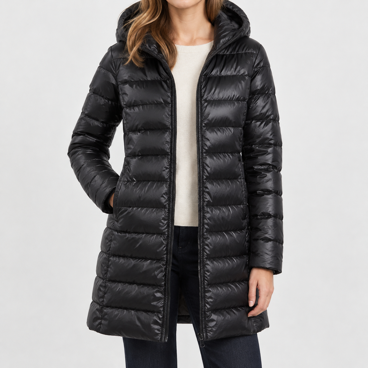 Catarina Cashmere Puffer Jacket - Black
