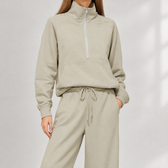 Kolfinna Half Zip Set - Light Khaki