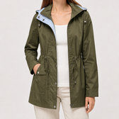 Elisabetta Hooded Jacket - Olive Green