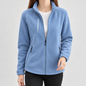Alisande Stand Collar Fleece Jacket - Fog Blue