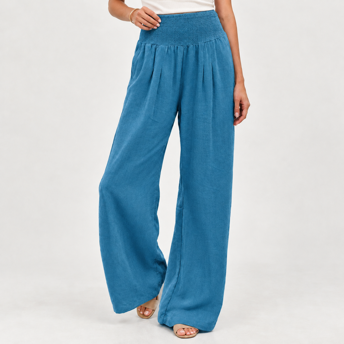 Annick Wide Leg Pants - Peacock Blue