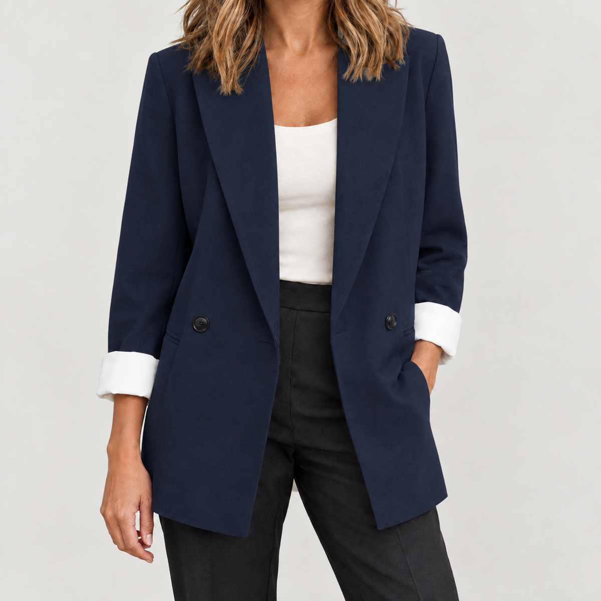 Ambretta Relaxed Blazer - Navy Blue
