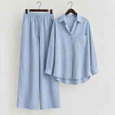 Christine Relaxed Pants Set - Sky Blue