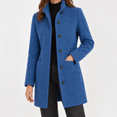 Corinna Stand Collar Jacket - Denim Blue