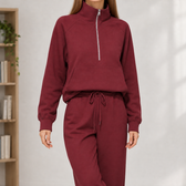 Kolfinna Half Zip Set - Burgundy