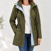 Elisabetta Hooded Jacket - Olive Green