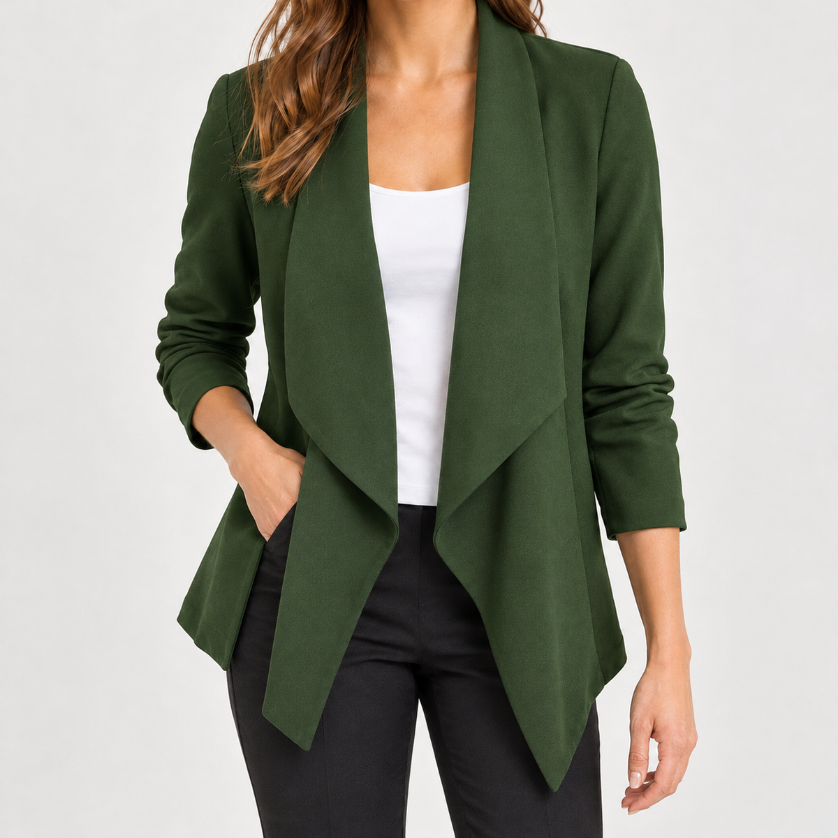 Agnete Draped Jacket - Dark Green