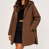 Corinne Diamond Quilted Jacket - Brown
