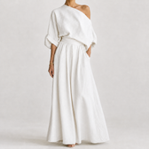 Rosaria Off Shoulder Skirt Set - White