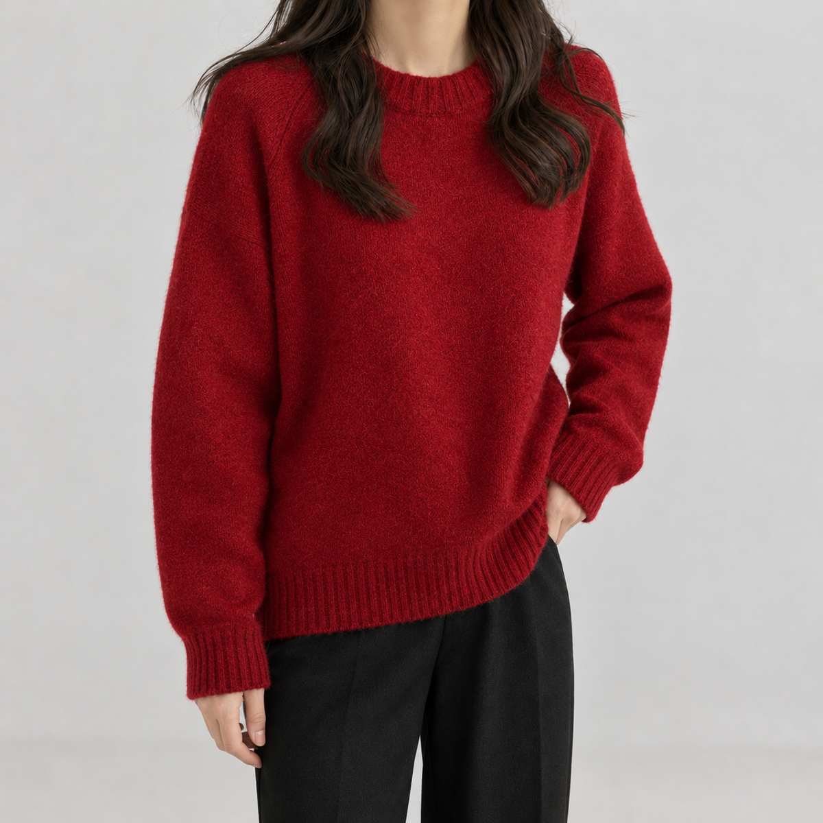 Kristrun Round Neck Sweater - Red