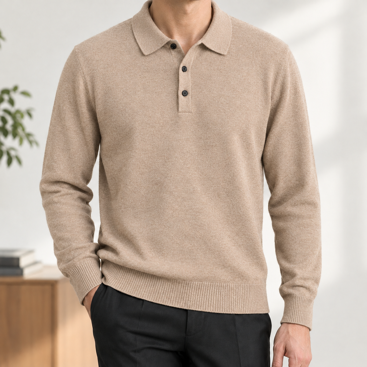 Cirillo Polo Collar Sweater - Camel