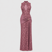 Maria Plunge Lace Dress - Pink