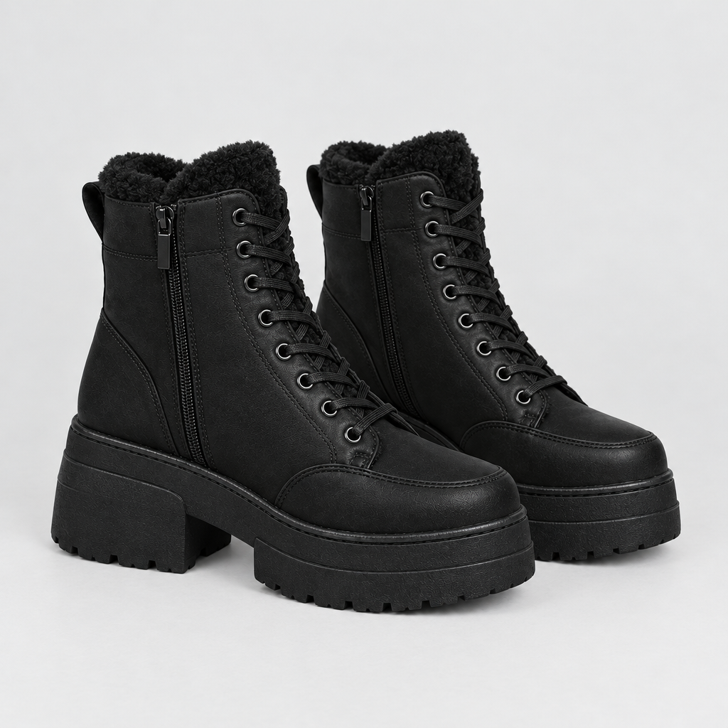 Verona Platform Boots - front three-quarter