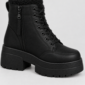 Verona Platform Boots - sole and lacing detail