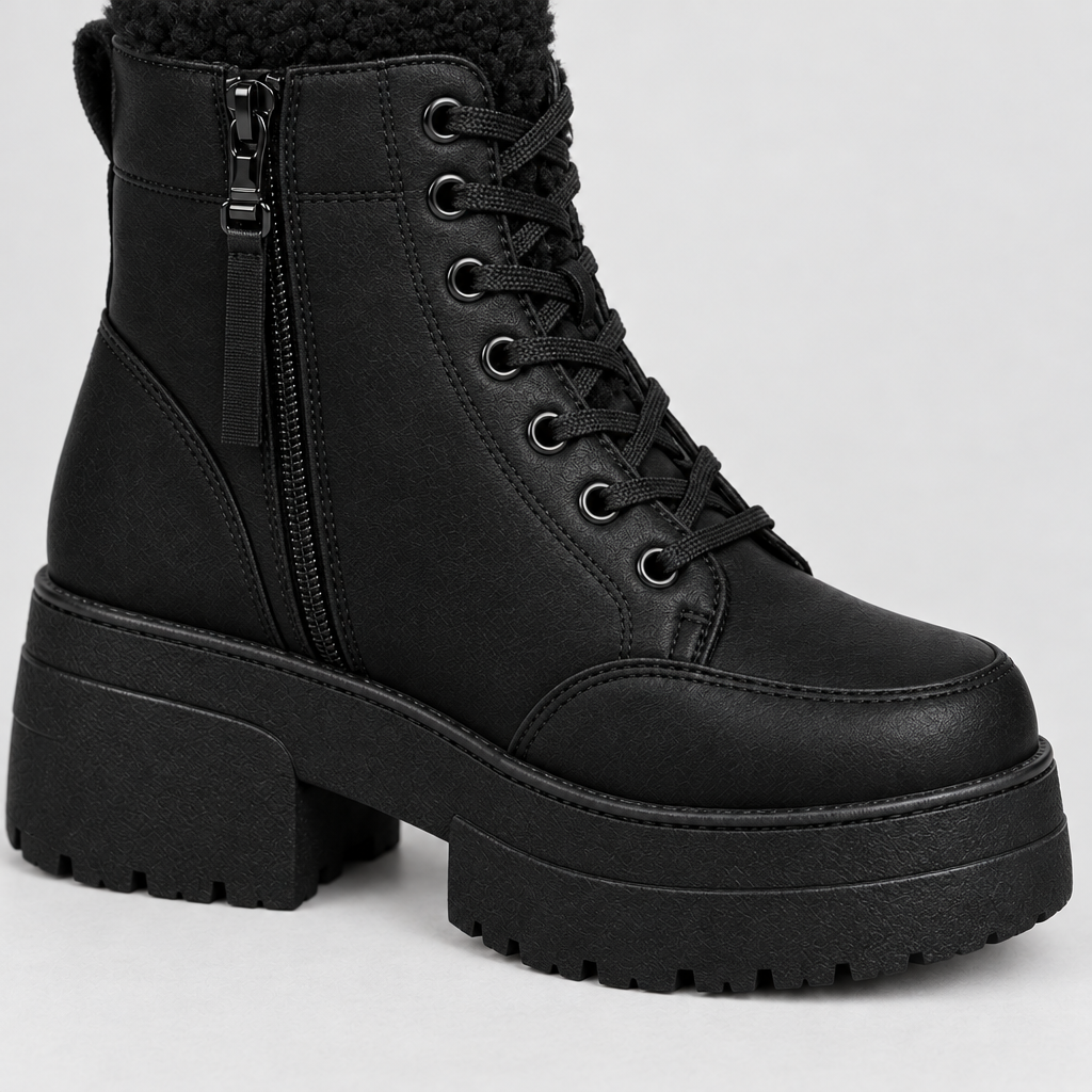Verona Platform Boots - sole and lacing detail